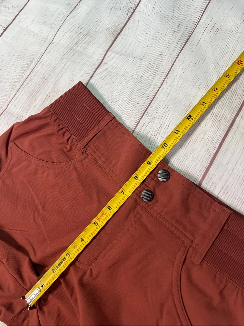 Title Nine Clamber 2.0 Hiking Shorts - 6 - rust red orange stretch 5" inseam - Picture 11 of 13